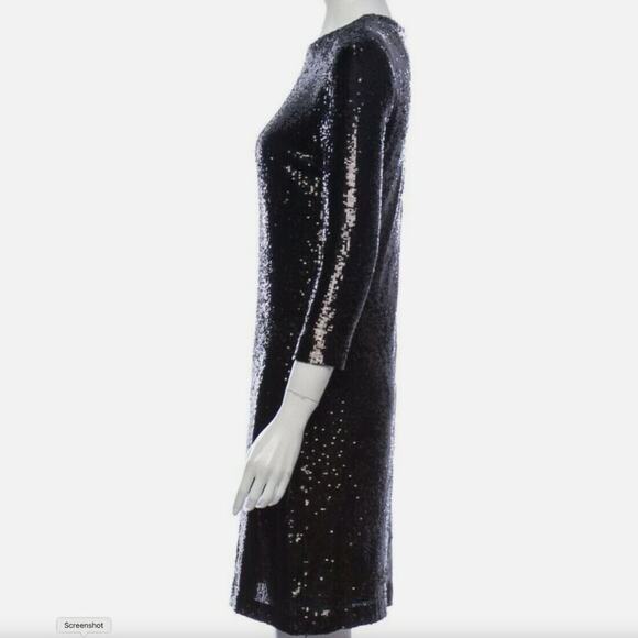 Tory Burch Black Sequin Shift Dress XS Elegant Evening Cocktail NWT - Picture 8 of 9